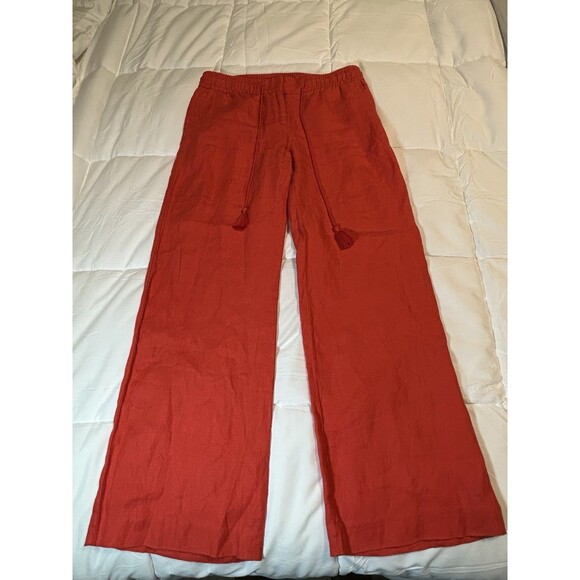Anne Taylor LOFT Red Linen Pants, 4 Petite - Picture 1 of 6